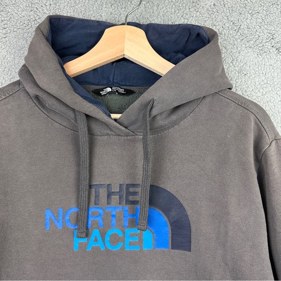 The North Face Charcoal Hoodie with Blue Logo Men’s Large - Picture 4 of 12